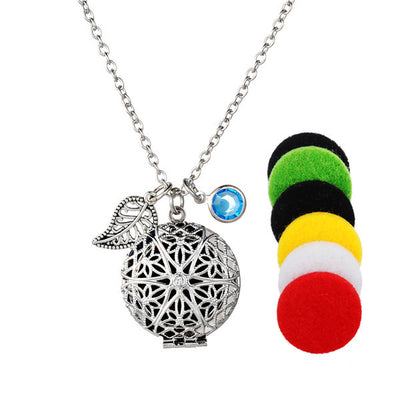 Silver Bronze Plated Leaf Essential Oil Diffuser Necklace