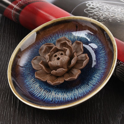 3-Hole Glaze Ceramic Incense Burner