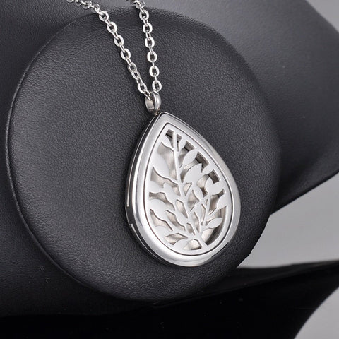 Tree Life Water Drop Oil Diffuser Necklace